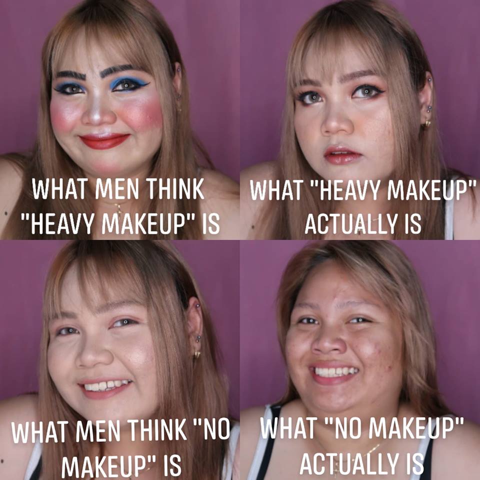 Vários graus de maquiagem numa mesma pessoa