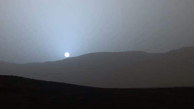 Pôr do sol visto de Marte