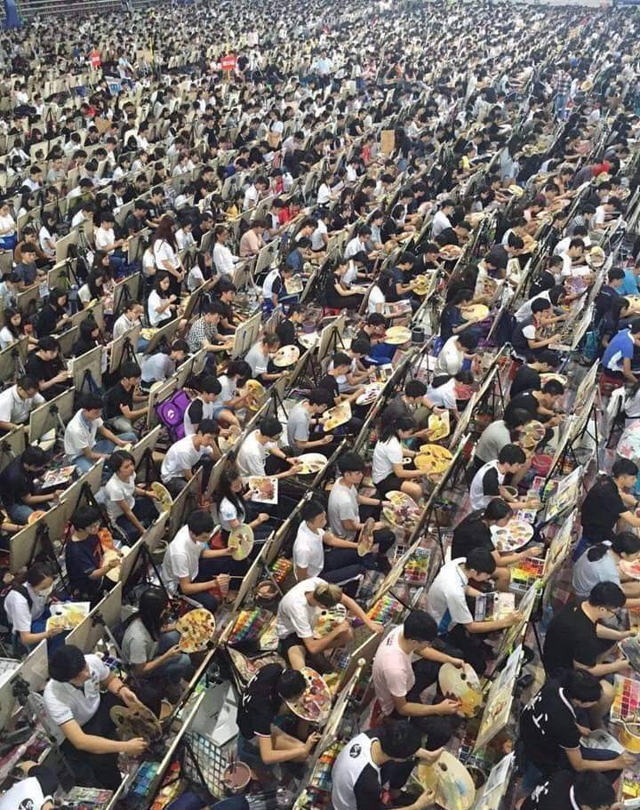 Teste de admissão para uma academia de artes na China