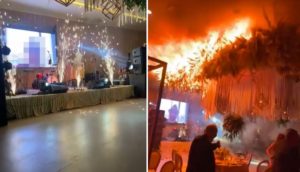 Casamento termina inesperadamente após fogos de artifício provocarem incêndio