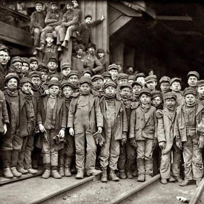 Equipe de mineração da Pennsylvania Coal Company, em 1910.