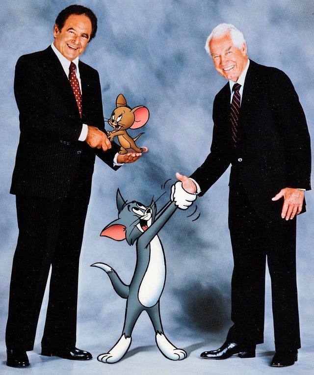 William Hanna e Joseph Barbera, criadores de Tom e Jerry, 1990.