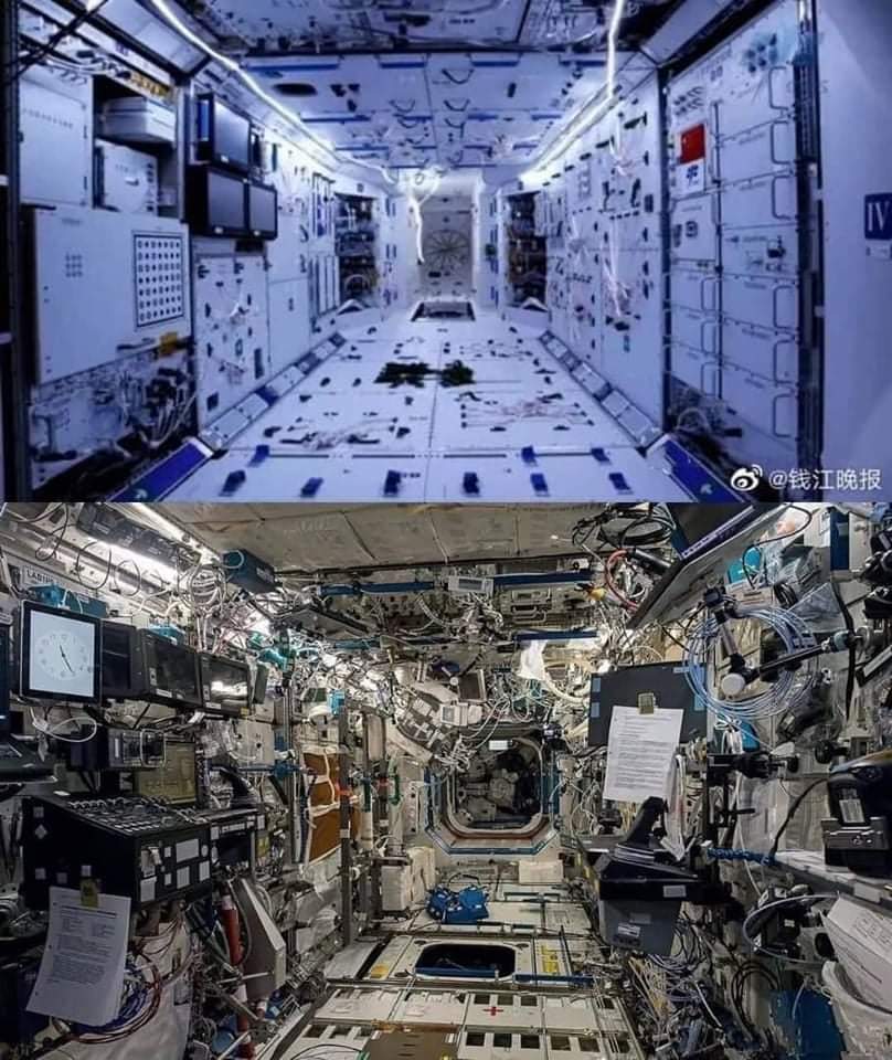 Estação Espacial Chinesa Tiangong vs Estação Espacial Internacional.