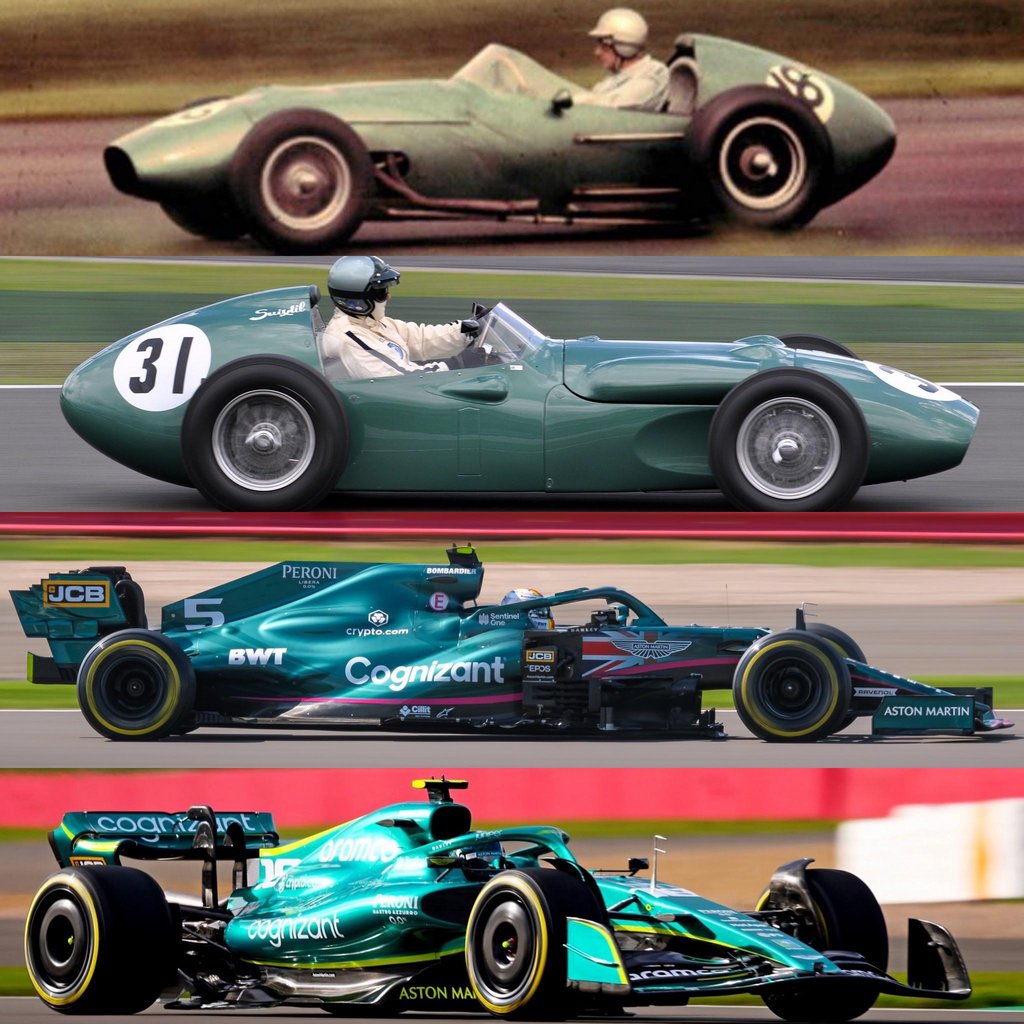 Evolução do carro Aston Martin na Formula 1.