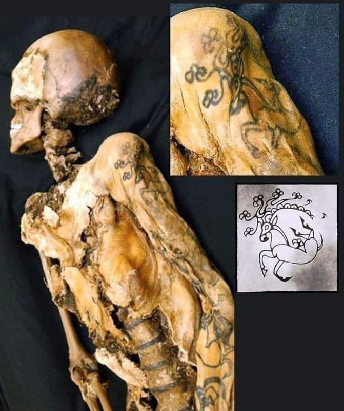 A Donzela de Gelo Siberiana de Ukok é a múmia feminina com tatuagens feitas no século 5 aC.