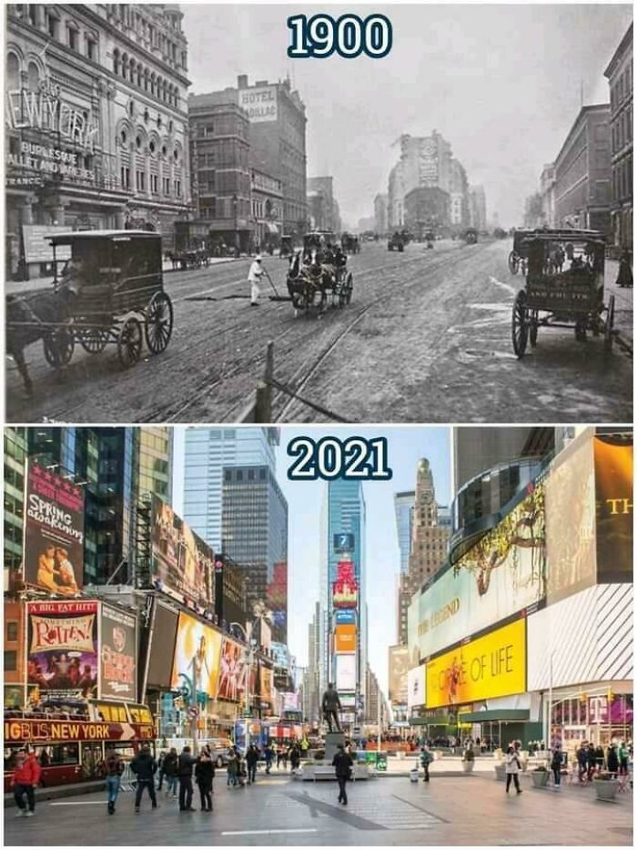 Times Square com alguns anos de diferença