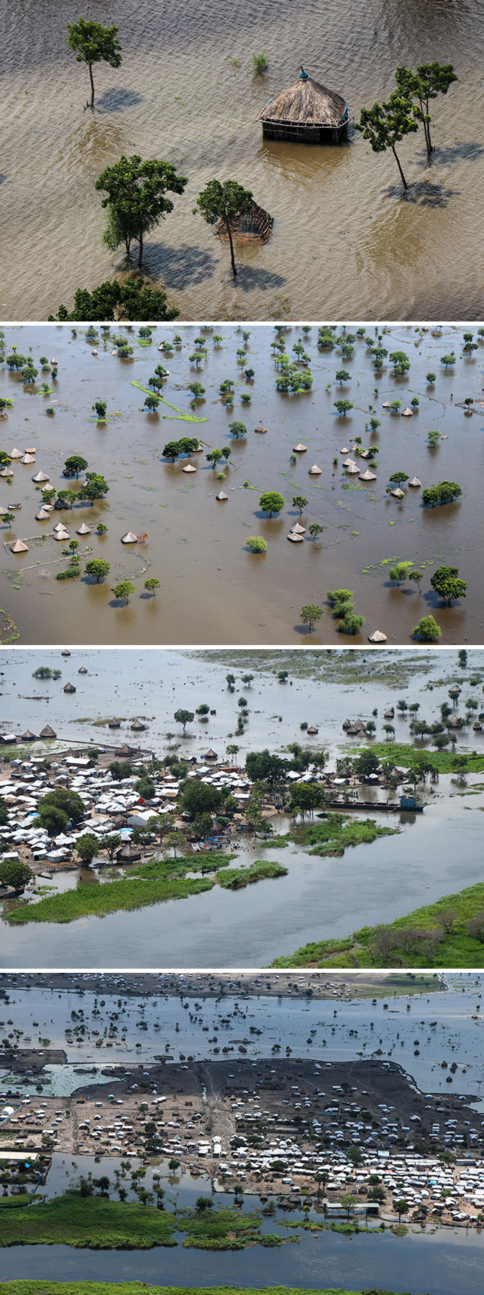As piores inundações em 60 anos no Sudão do Sul. Inundações catastróficas forçaram quase 750 mil pessoas a saírem de suas casas