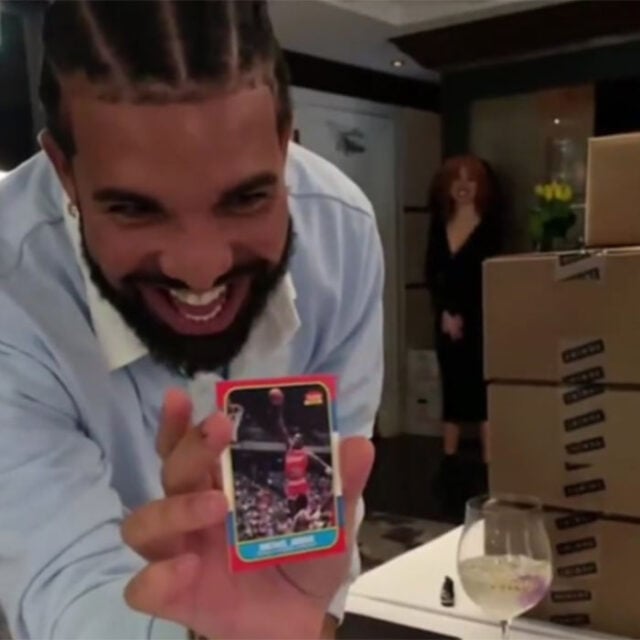 Drake exibe raro cartão de um então novato Michael Jordan, de 1986, no valor de US$ 700 mil. Ele se envolveu recentemente no mundo dos cards esportivos. Drake comprou 14 caixas da NBA Flawless para iniciar sua coleção, e elas são vendidas por até US$ 15 mil cada.