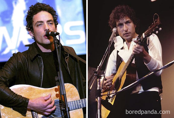 Jakob Dylan e Bob Dylan aos 33 anos