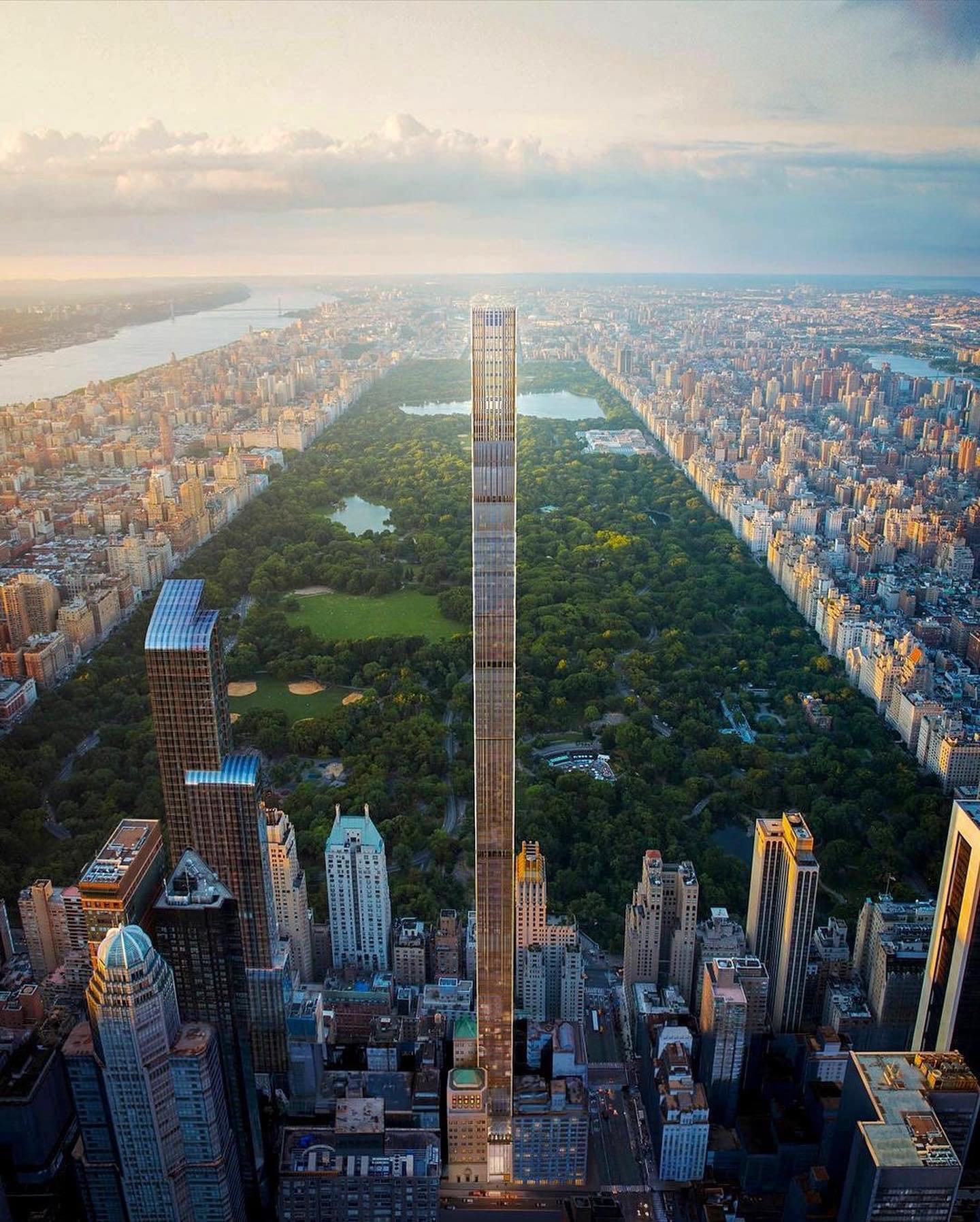O arranha-céu mais fino do mundo acaba de ser concluído em Nova Iorque. Ele possui 20 andares, 433 metros de altura e ocupa um terreno de 13 metros de largura.