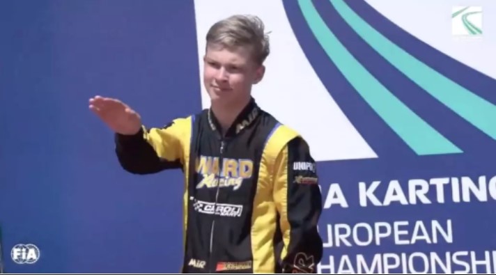 O piloto russo de kart Artem Severyukhin, de 15 anos, surpreendeu o mundo ao fazer um gesto nazista após vencer etapa de Portimão do Campeonato Europeu de Kart, em Portugal. A Automóvel Clube da Itália (ACI) classificou o gesto como 