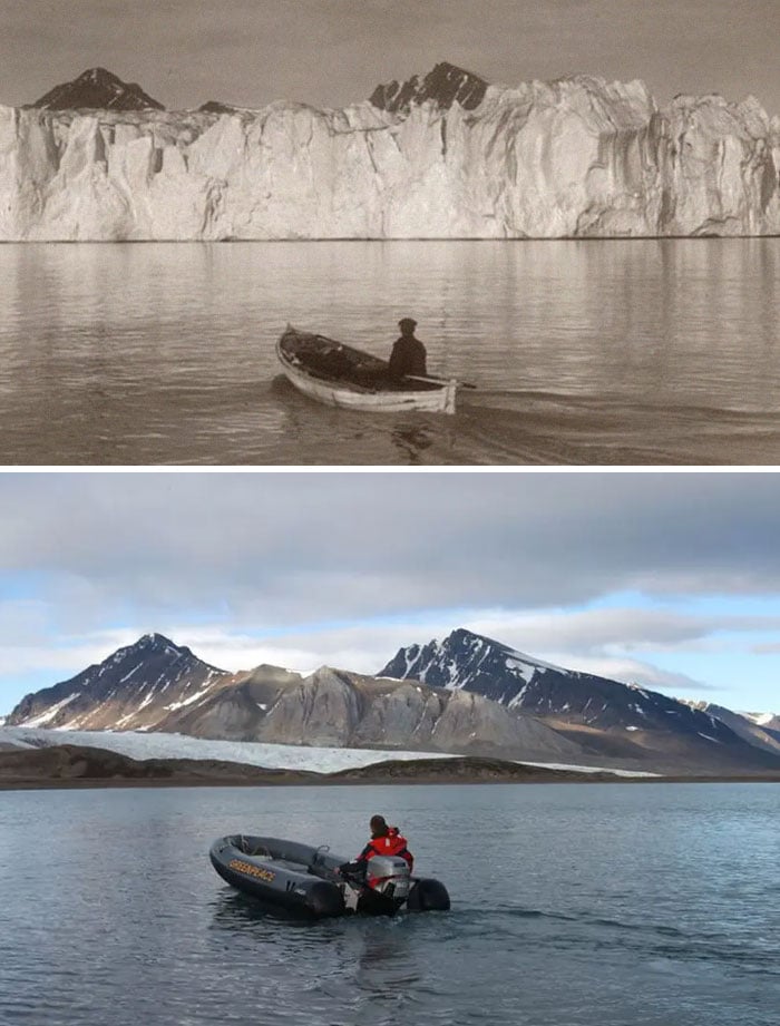 O Ártico 103 anos atrás em comparação com hoje