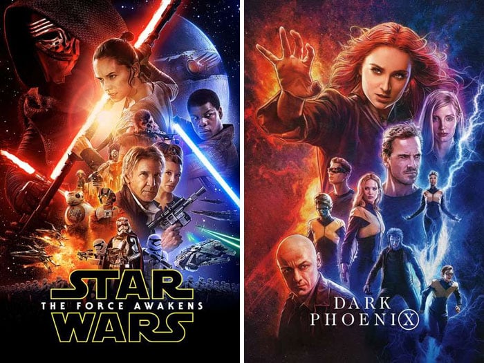 Star Wars: O Despertar da Força (2015) vs X-Men: Fênix Negra (2019)