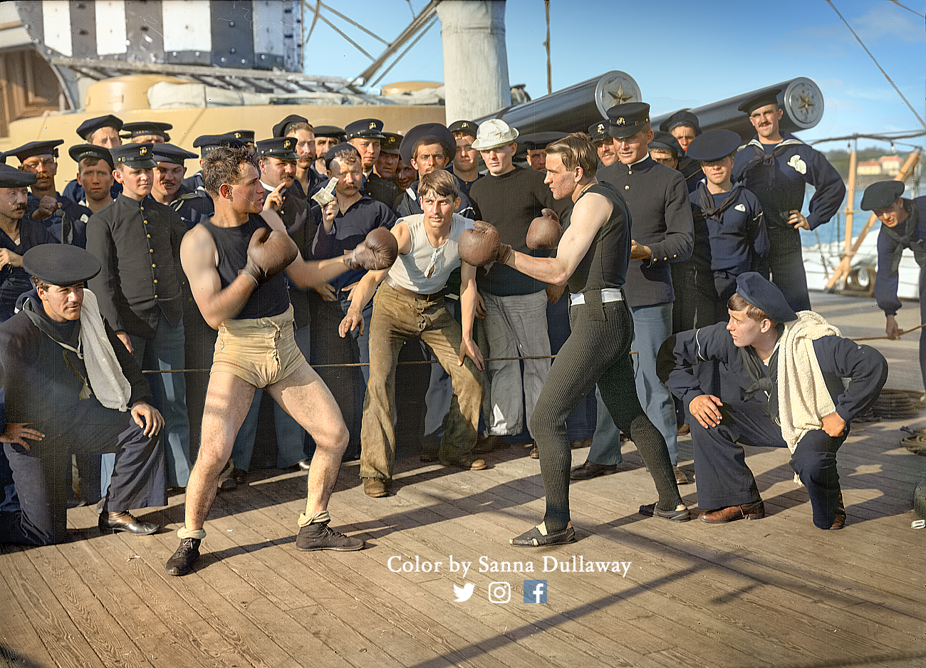 Boxe a bordo do USS New York, em 1899