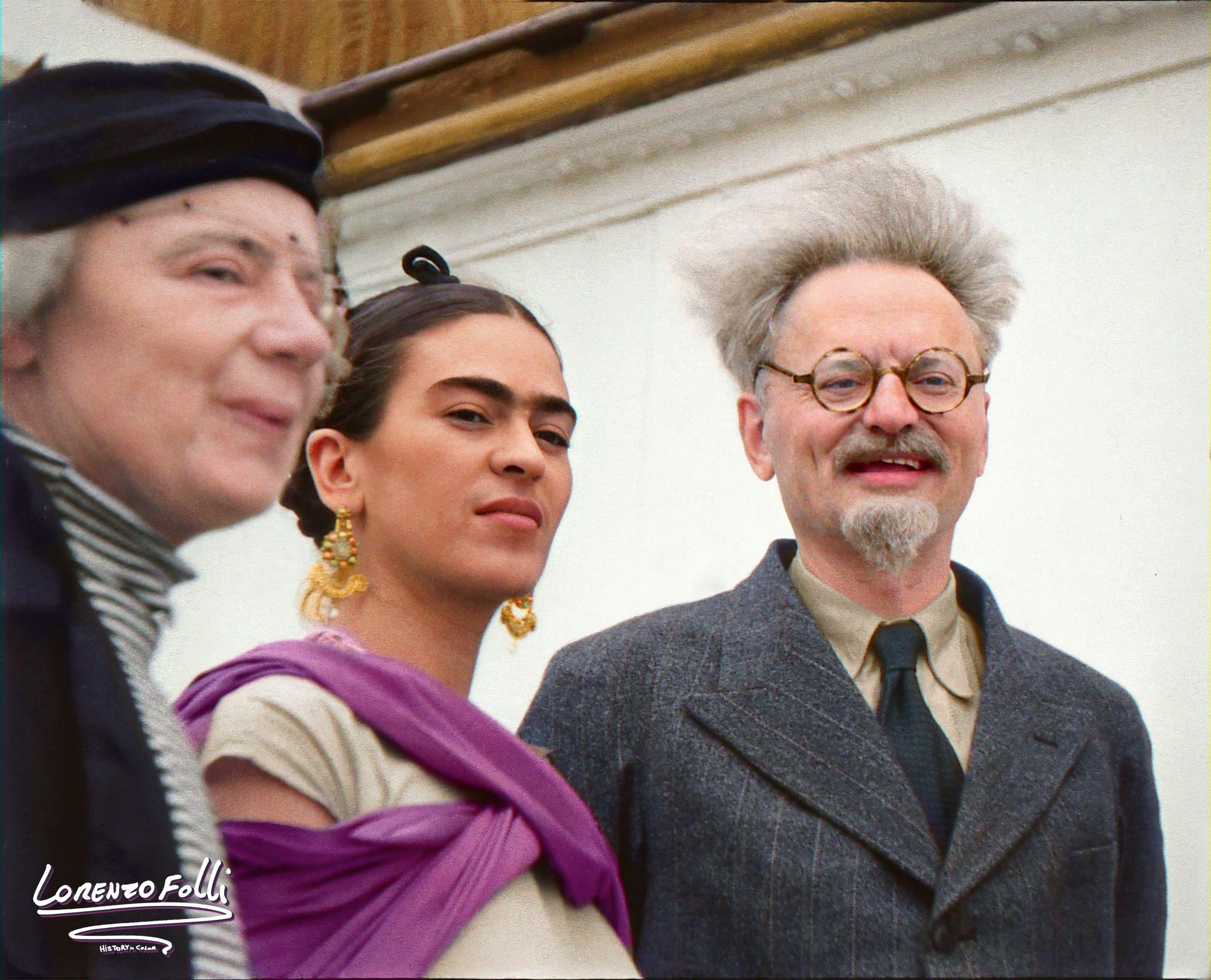 Leon Trotsky, Frida Kahlo, Natalya Sedova - México, 1937