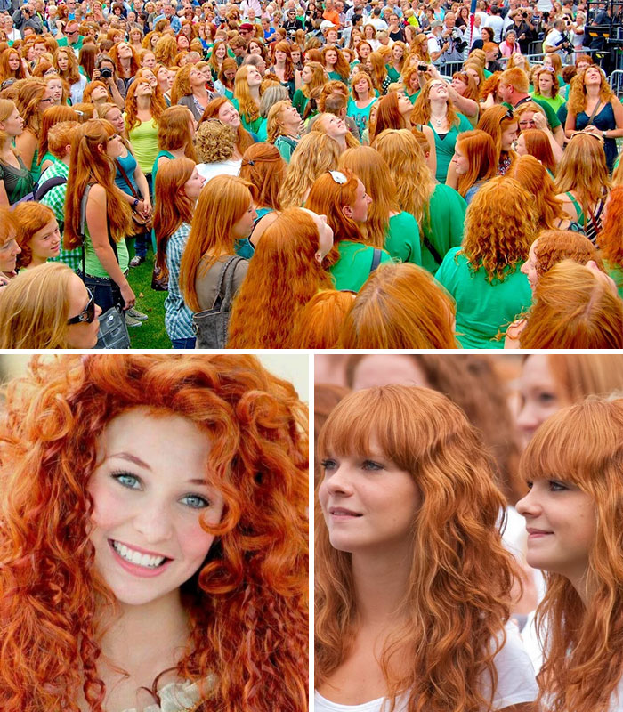 O Readhead Festival, em Dublin, Irlanda, reúne pessoas apenas com cabelos ruivos.