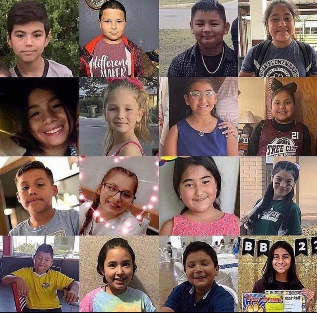 16 vítimas do massacre na Robb Elementary School, em Uvalde, Texas