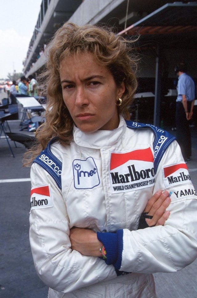 Giovanna Amati, última mulher a correr na Fórmula 1, em 1992.