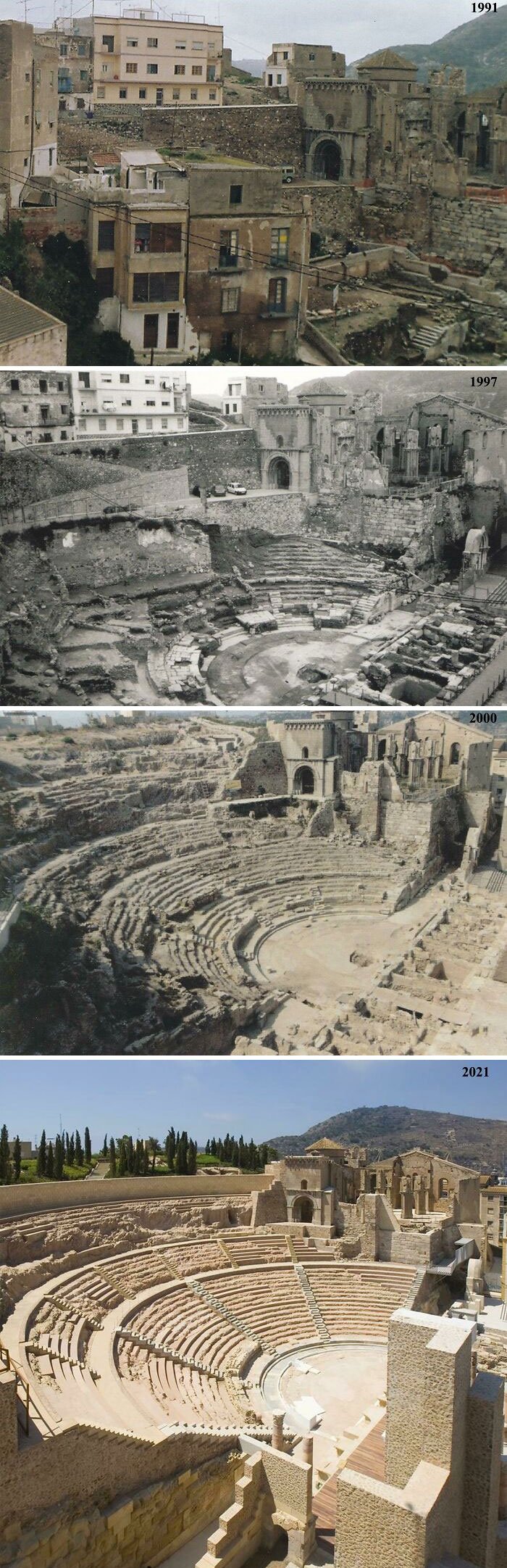 Teatro romano de Cartagena (Província de Múrcia, Espanha) - 1991 e 2021