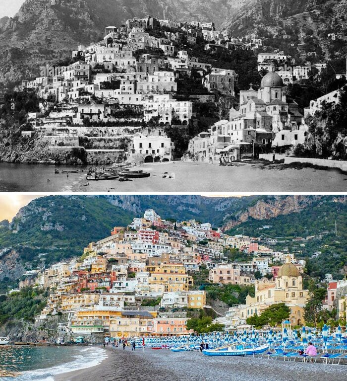 Positano, Itália, a um século de distância (1920 / 2022)