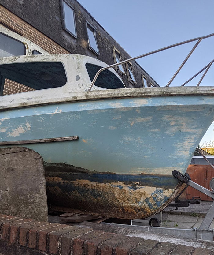 Marcas de desgaste neste barco parecem uma pintura