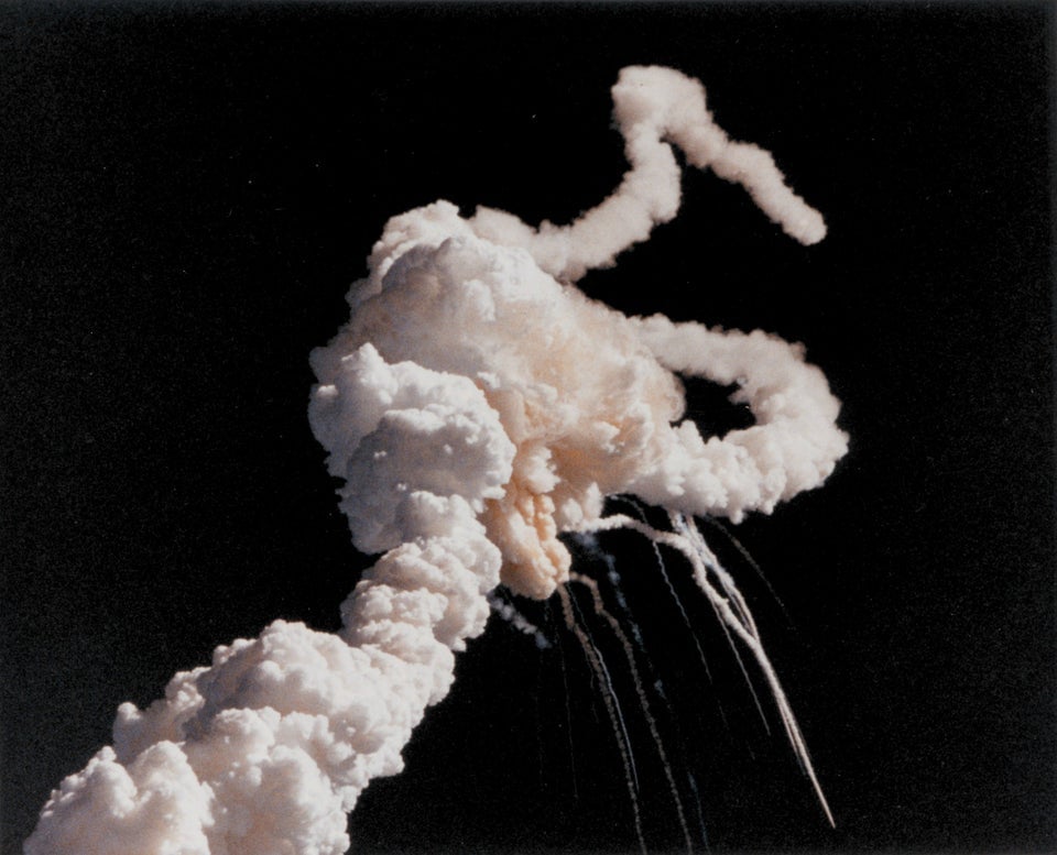 Explosão da nave espacial Challenger, 1989.