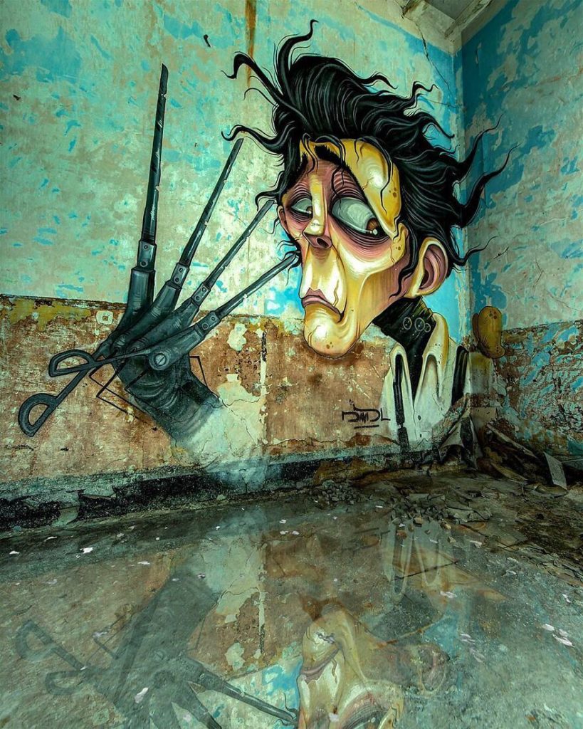 30 Grafites incríveis de personagens populares em prédios abandonados